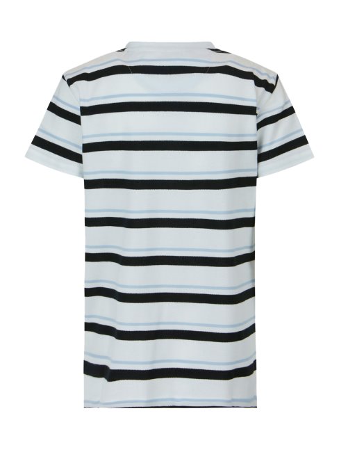 T-shirt Patch Logo Rayé (7-12) Guess Rayures Bleues Et Blanches