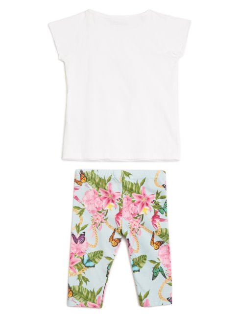 Ensemble T-shirt Papillon Et Leggings (2-7) Guess Blanc Pur