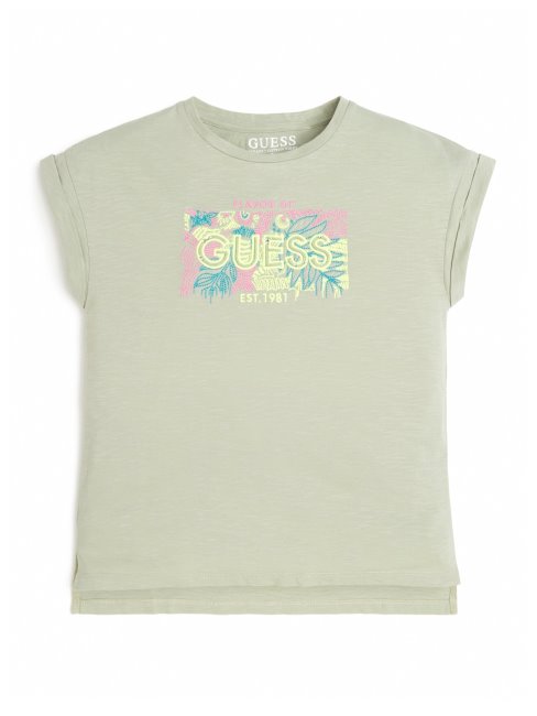 T-shirt Logo Orné (7-16) Light Matcha Guess