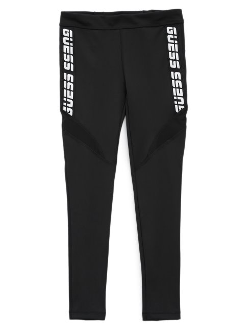 Guess Logo Coutures Leggings (8-14) Noir De Jais