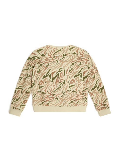 Pull à Logo Actif (7-14) Imprimé Zèbre Militaire Guess