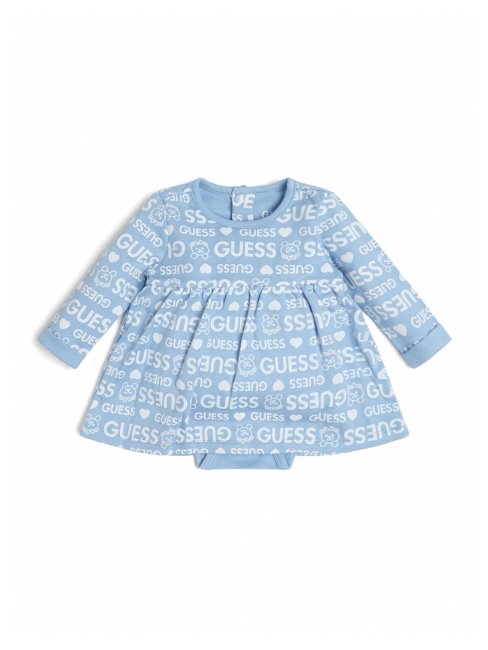Guess Robe Body Bleu Teddy Avec Logo Guess (0-12m)