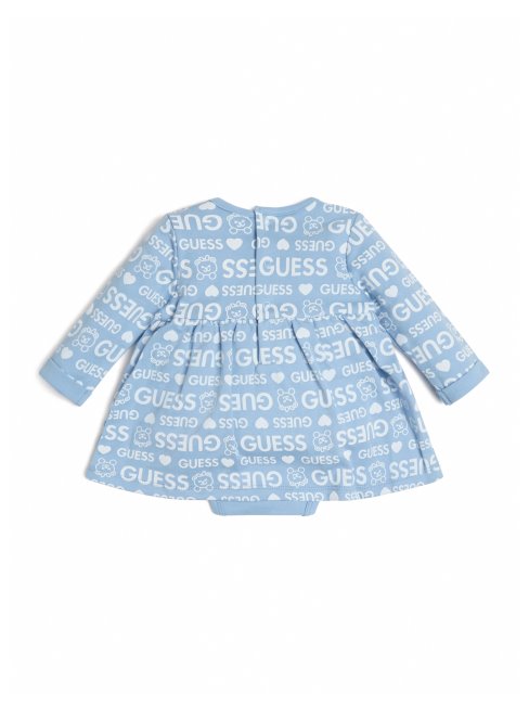 Guess Robe Body Bleu Teddy Avec Logo Guess (0-12m)