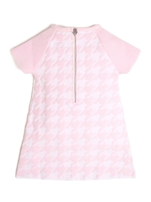 Robe Pull Guess Pied De Poule (2-7) Pied De Po Rose Et Blanc