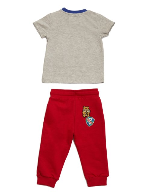 Guess Light Stone Heather Teddy Bear Ensemble T-shirt Et Pantalon Actif (3-18m)