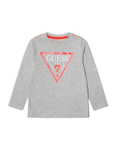 T-shirt à Logo à Manches Longues Pour Enfants Guess (2-7) Gris
