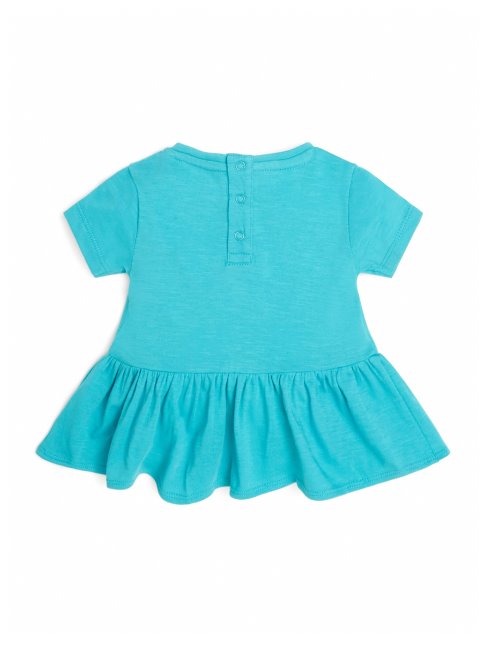 T-shirt à Basque Et Logo Tropical Bleu Topaze (2-7) Guess