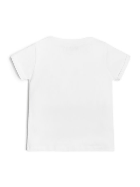 T-shirt Logo Léopard Scintillant (2-7) Guess Blanc Pur