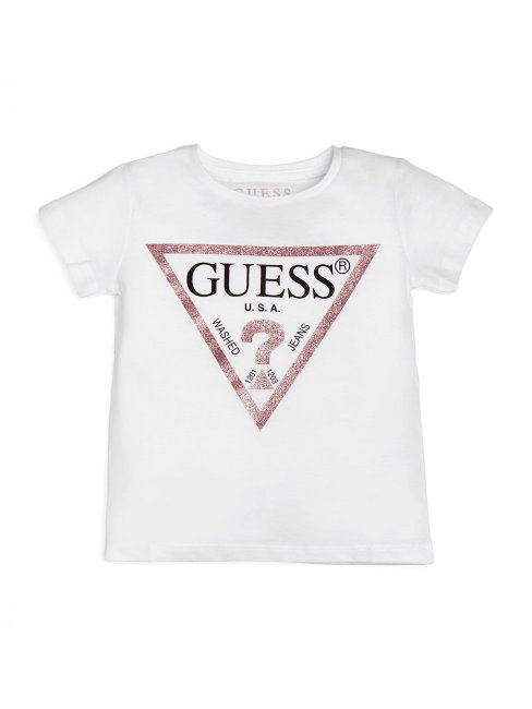 Tee Shirt Guess éco Logo Métallisé (2-6) Blanc