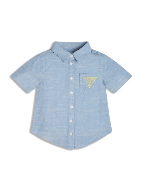 Chemise Guess Chambray Ciel Uni Très Léger Logo (2-7)
