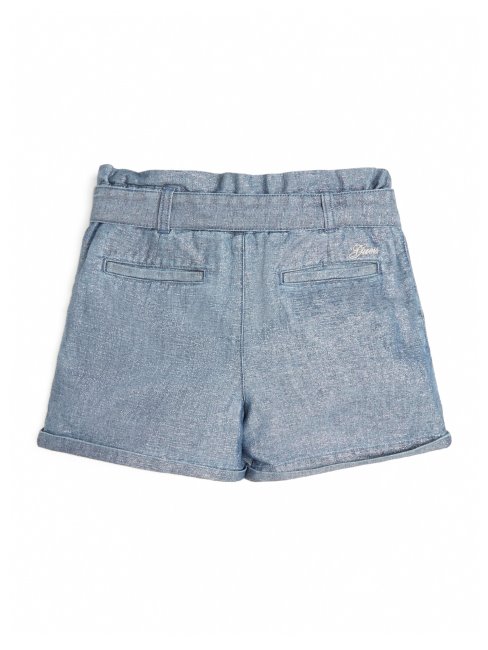 Guess Short En Jean Scintillant (7-14) Lurex Bleu Moyen Délavé