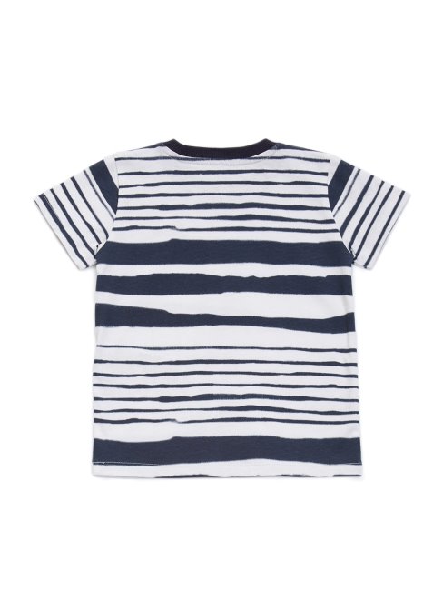 T-shirt Rayé Bleu Intelligent à Rayures Abstraites Guess Eco (2-7)