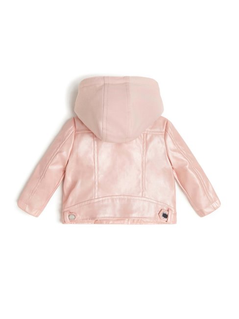Veste En Similicuir Métallisé (2-7) Guess Pink Roses