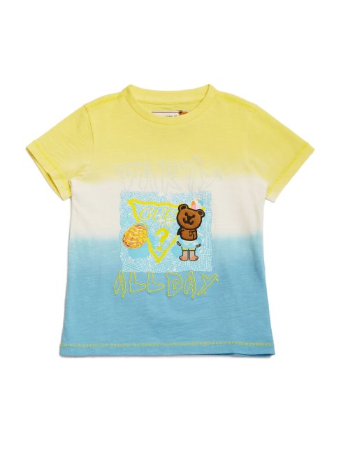 T-shirt Ourson Bleu/jaune/blanc à Teinture Profonde (7-16)