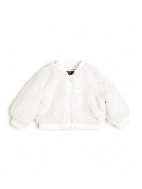 Blouson Aviateur En Fausse Fourrure Guess Blanc Sel (3m-7)