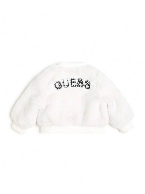 Blouson Aviateur En Fausse Fourrure Guess Blanc Sel (3m-7)