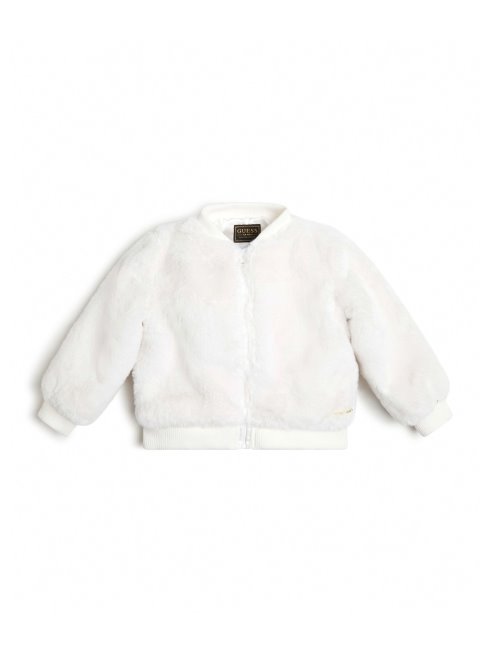 Blouson Aviateur En Fausse Fourrure Guess Blanc Sel (3m-7)