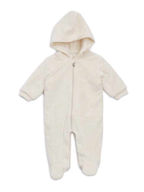 Guess Body à Capuche En Velours Blanc Salé (0-12m)