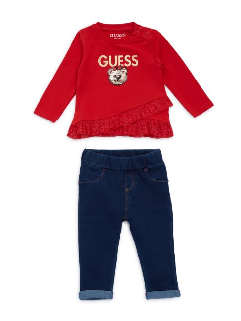 Ensemble Haut Et Pantalon Denim Brillant Baie (0-24m) Guess