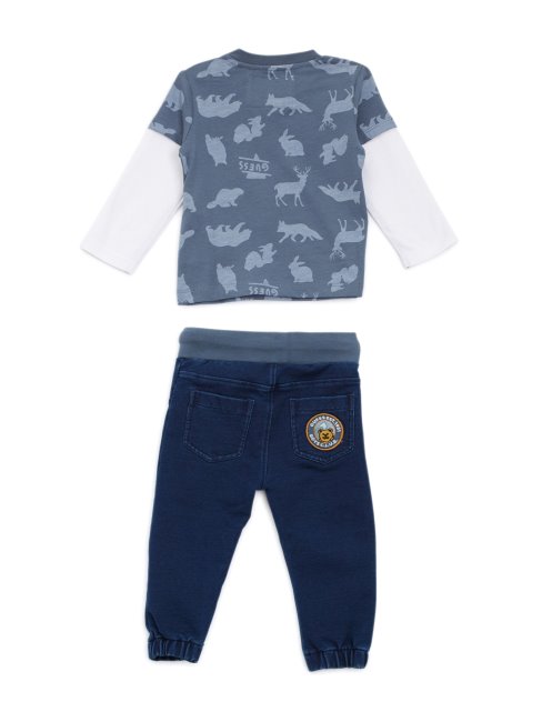 Ensemble T-shirt Graphique Et Jean Guess Combo Animaux Peints (0-24m)