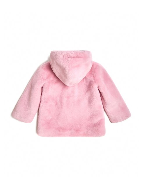 Guess Taffy Rose Vestes En Fausse Fourrure à Capuche (3m-7)