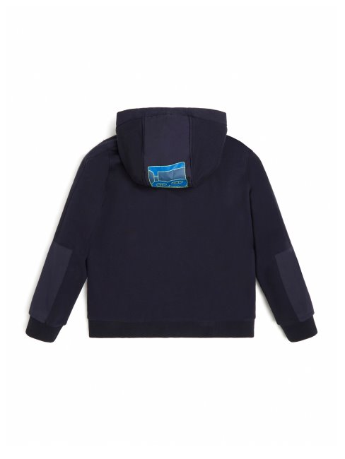 Sweat à Capuche Zippé Logo Guess (7-16) Bleu élégant