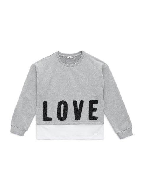 Pull à Superpositions Guess (7-14) Gris Chiné Clair