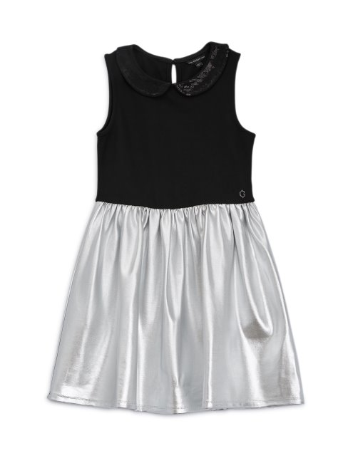 Argent Laminé Sur Robe Métallique Guess Noire (7-16)