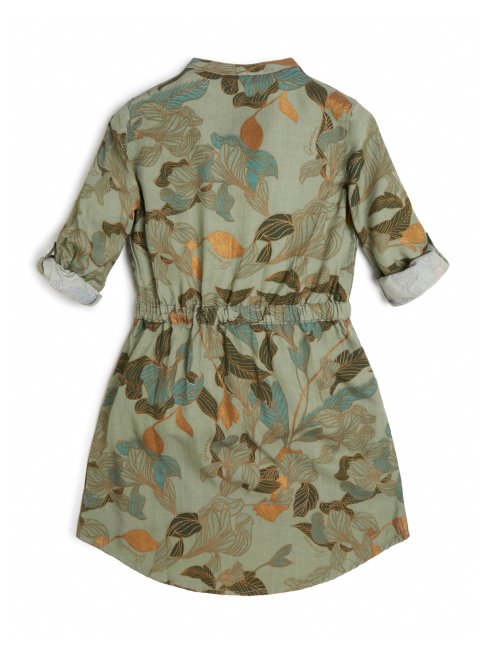 Guess Robe-chemise à Fausses Perles Feuillage Olive (7-14)