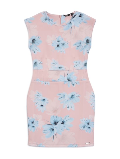 Pf74 Robe En Maille Scuba Fleurie (7-14) Guess