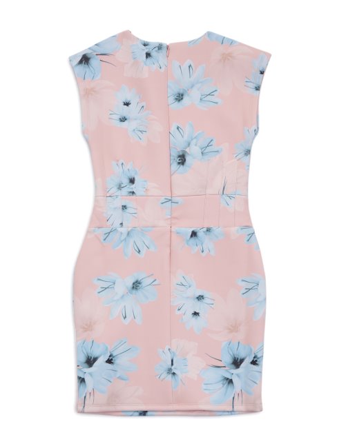 Pf74 Robe En Maille Scuba Fleurie (7-14) Guess