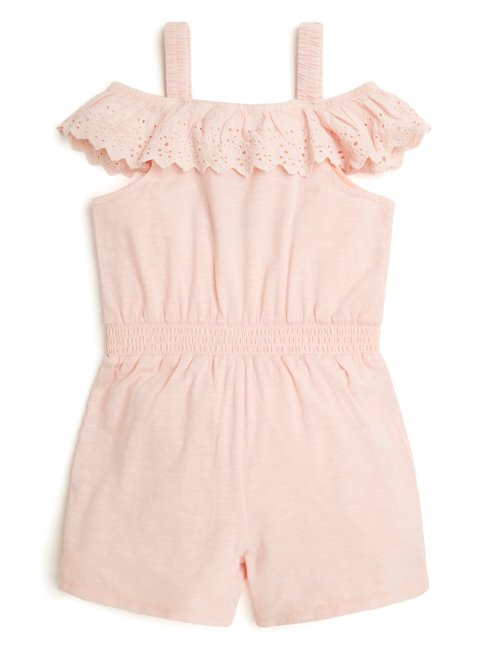 Barboteuse à Volants En Dentelle Sangallo Guess Crème Pêche (7-16)