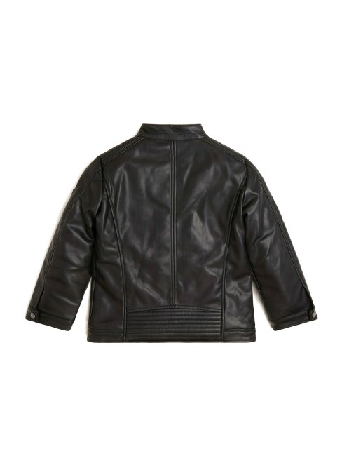 Guess Veste De Moto En Similicuir Noir De Jais (7-14)