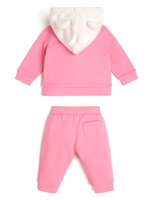 Ensemble Sweat à Capuche Et Pantalon Rose Nébuleuse Logo Coeur (0-24m) Guess