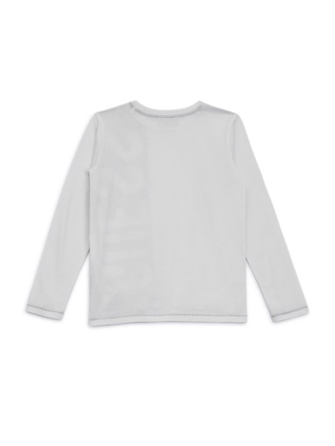 T-shirt Blanc Pur éco Logo à Manches Longues (7-14) Guess