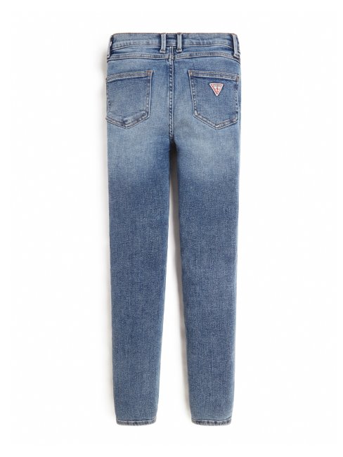 Guess Indigo Ice Cream Jeans Délavé Braguette Skinny à Boutons (7-14)