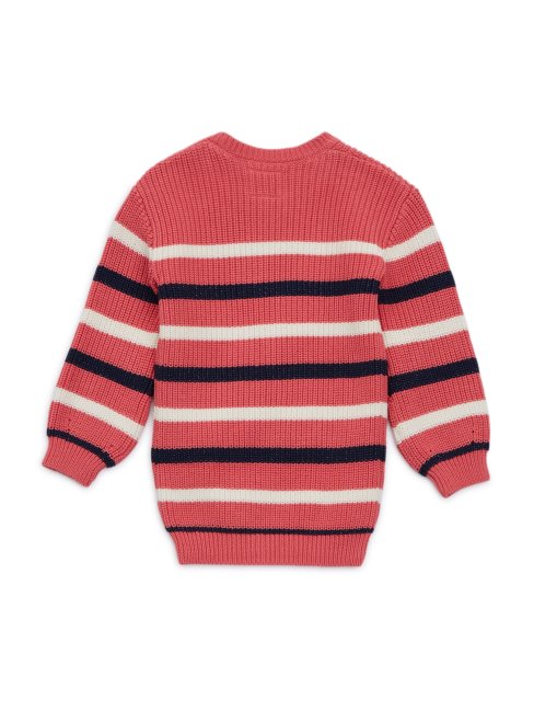 Robe Pull Rayé Bleu Marine/blanc/rouge (2-7) Guess