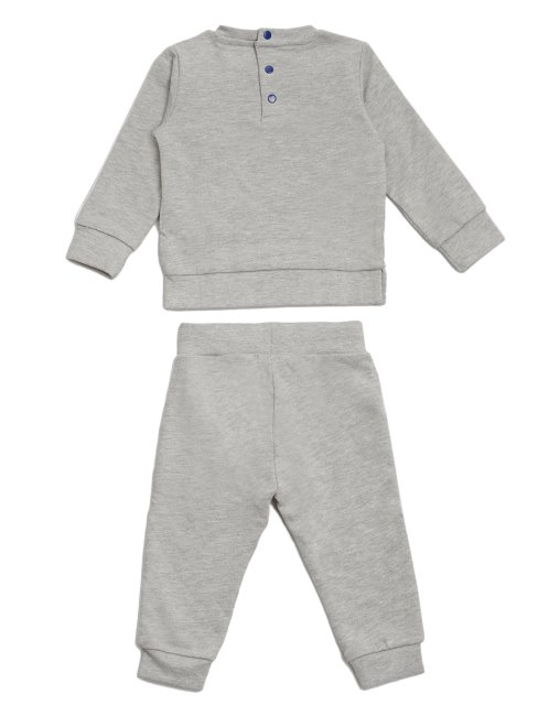 Ensemble Sweat-shirt Et Pantalon De Sport à Bande Logo Guess Light Stone Heather (3-18m)