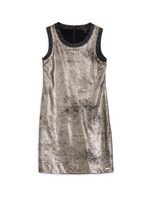 Guess Ou Laminé Sur Robe En Faux Daim Noir Sans Manches (7-14)