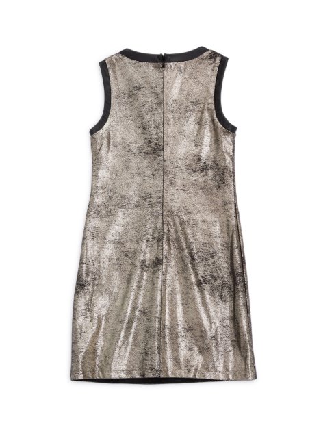 Guess Ou Laminé Sur Robe En Faux Daim Noir Sans Manches (7-14)