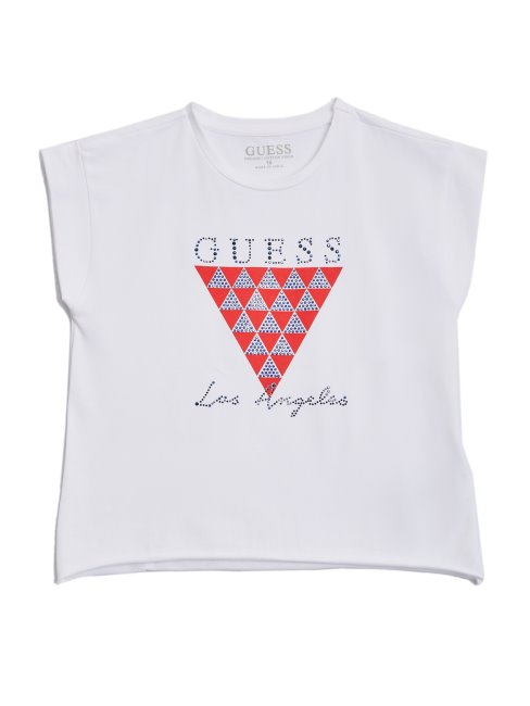 Tee-shirt à Logo Et Manches Courtes Guess (7-14) Blanc Pur