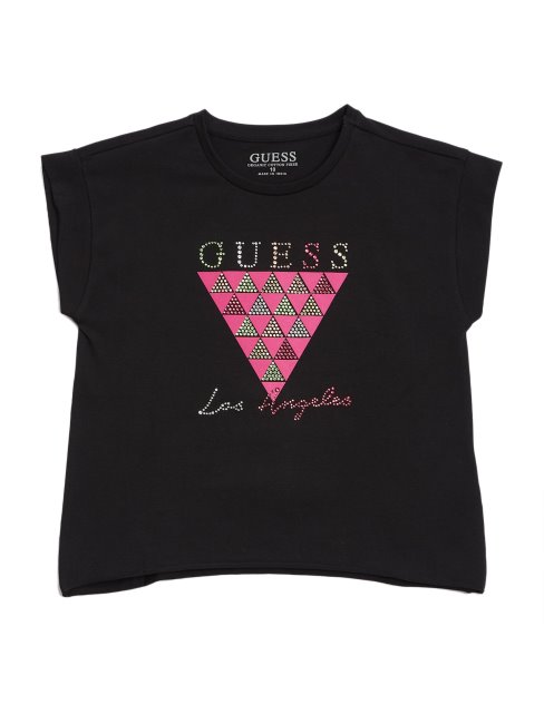 T-shirt à Logo Et Manches Courtes Guess Noir De Jais (7-14)