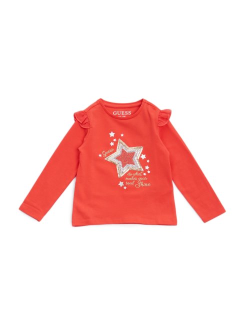 T-shirt à Sequins à Volants Rouge Nécessaire (2-6) Guess